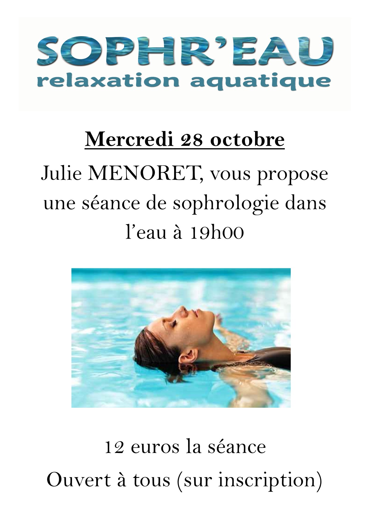 Sophrologie dans l'eau